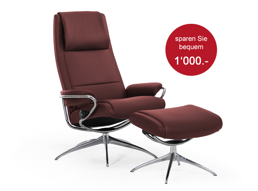 Stressless Paris - Paloma Cherry Sessel und Hocker