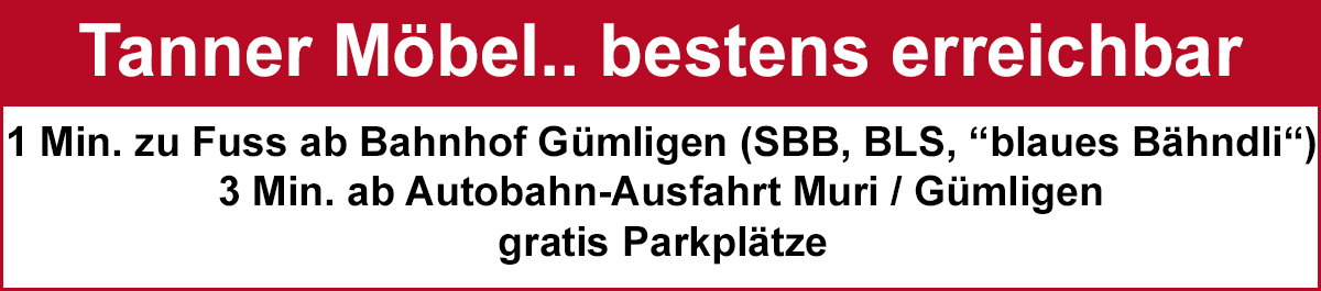 Tanner Möbel - wir sind bestens erreichbar mit Auto & Bahn